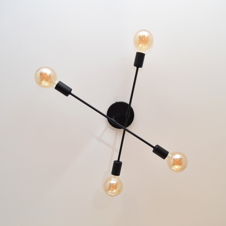 Plafonnier LED CAMBRIDGE 4xE27/8W/230V noir