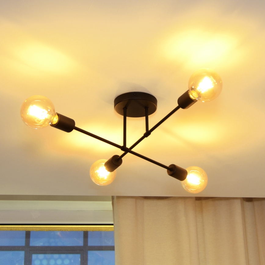 Plafonnier LED CAMBRIDGE 4xE27/8W/230V noir