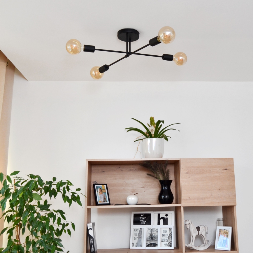 Plafonnier LED CAMBRIDGE 4xE27/8W/230V noir