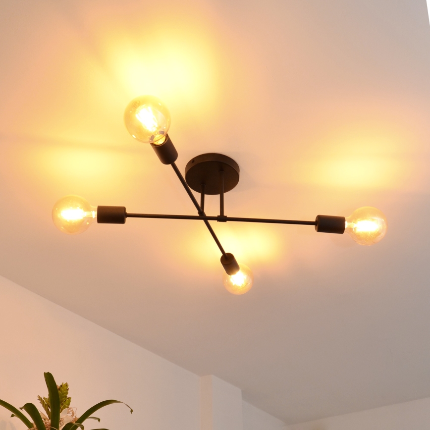 Plafonnier LED CAMBRIDGE 4xE27/8W/230V noir