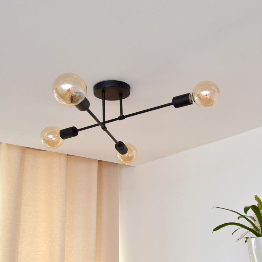 Plafonnier LED CAMBRIDGE 4xE27/8W/230V noir