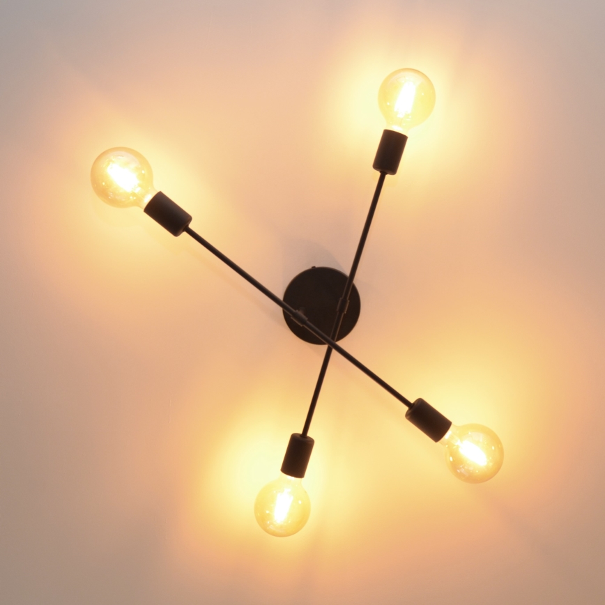 Plafonnier LED CAMBRIDGE 4xE27/8W/230V noir