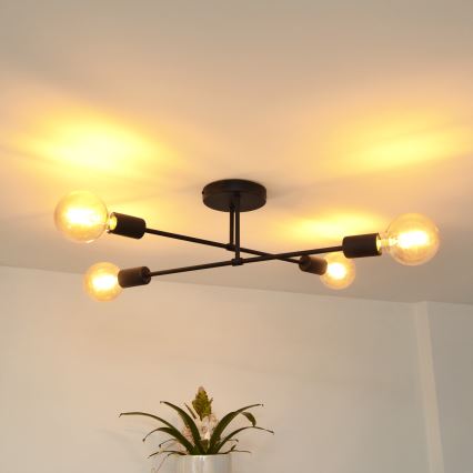 Plafonnier LED CAMBRIDGE 4xE27/8W/230V noir