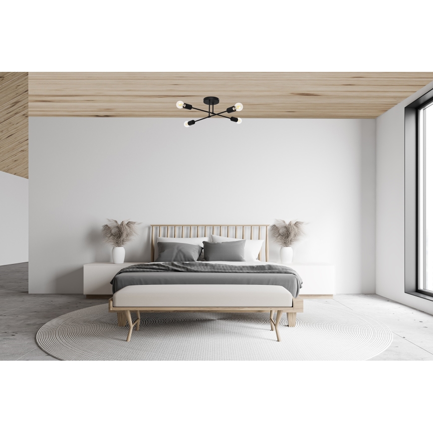 Plafonnier LED CAMBRIDGE 4xE27/8W/230V noir