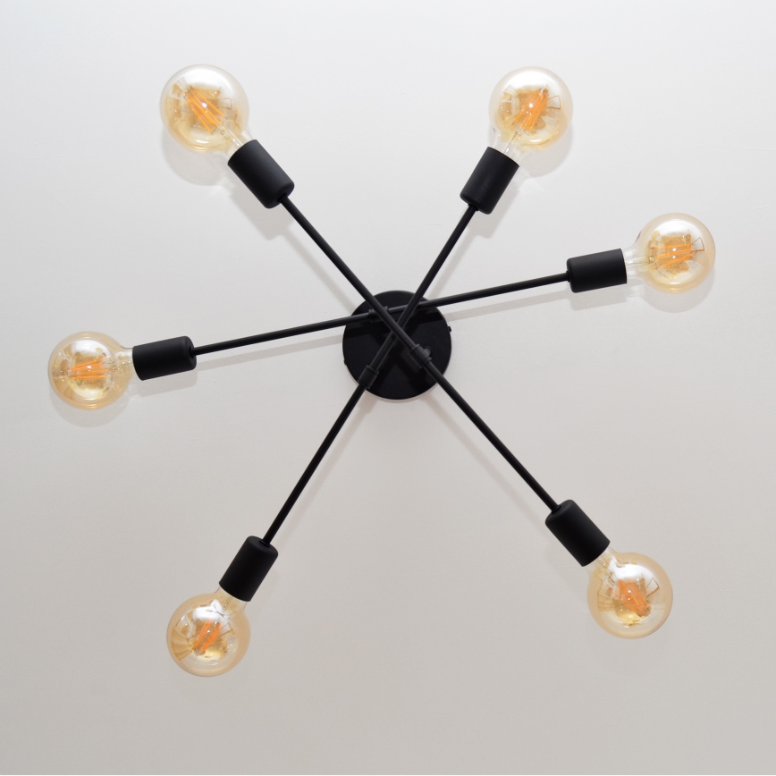 Plafonnier LED CAMBRIDGE 6xE27/8W/230V noir