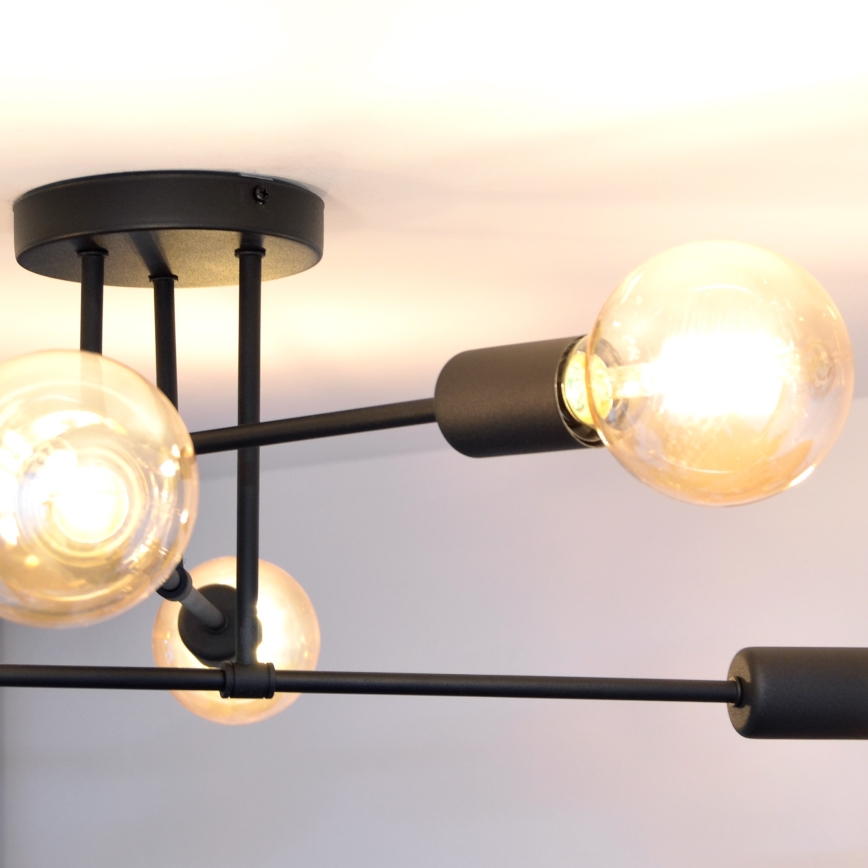 Plafonnier LED CAMBRIDGE 6xE27/8W/230V noir