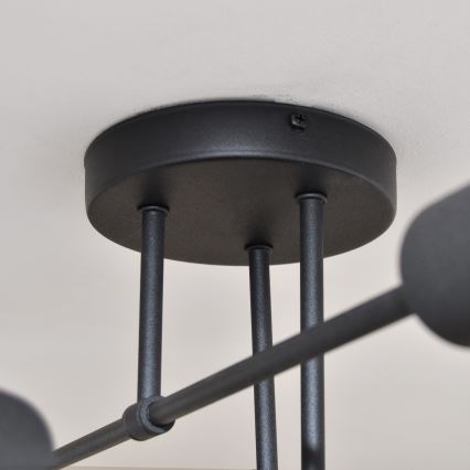 Plafonnier LED CAMBRIDGE 6xE27/8W/230V noir