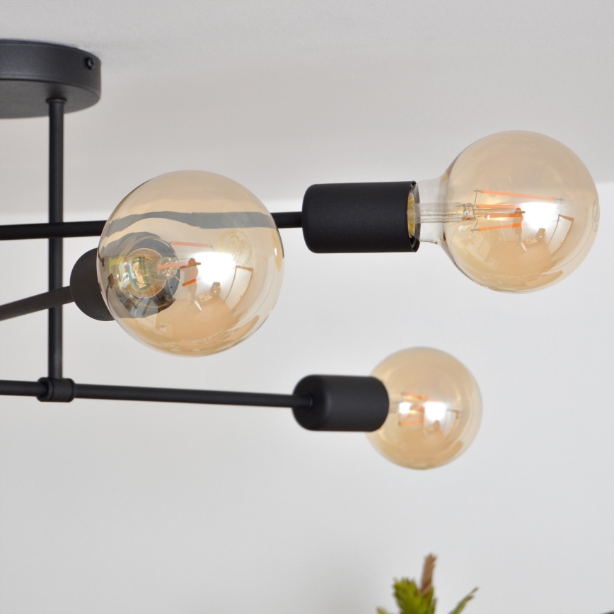 Plafonnier LED CAMBRIDGE 6xE27/8W/230V noir