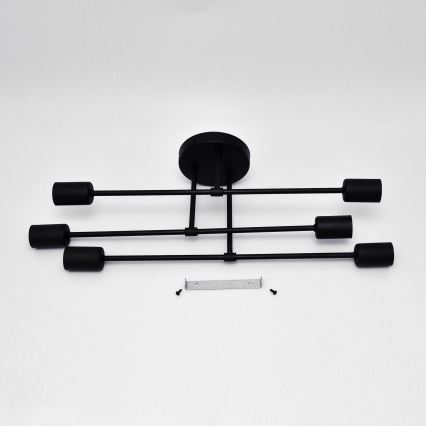 Plafonnier LED CAMBRIDGE 6xE27/8W/230V noir