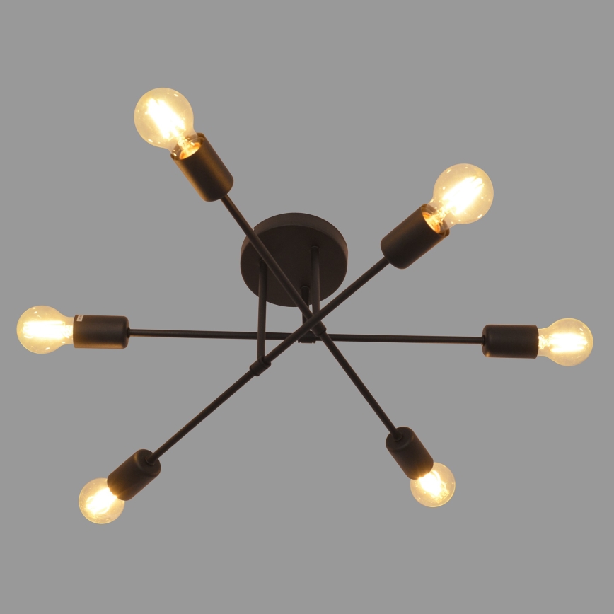 Plafonnier LED CAMBRIDGE 6xE27/8W/230V noir