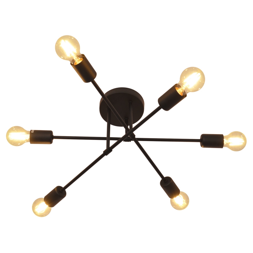 Plafonnier LED CAMBRIDGE 6xE27/8W/230V noir