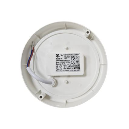Plafonnier LED d'extérieur 8W/230V 4200K Ø 14 cm IP64 blanc