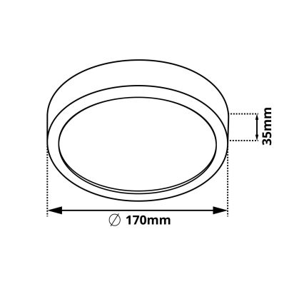 Plafonnier LED DIEGO LED/12W/230V 4000K IP40 Ø 16,5 cm blanc