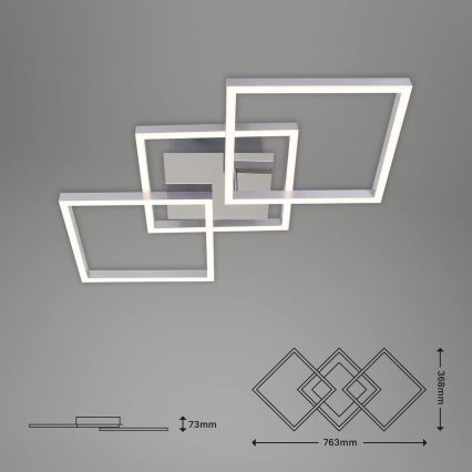 Plafonnier LED dimmable 36W/230V 3000K, chrome mat