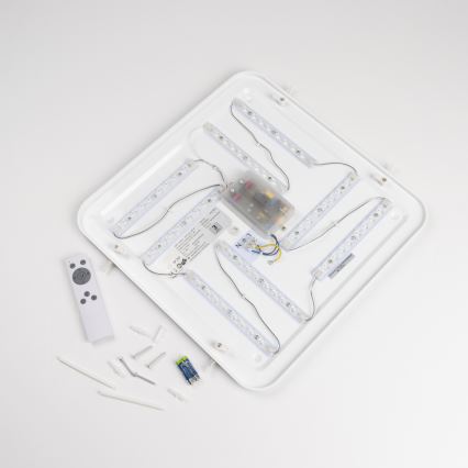 Plafonnier LED dimmable 42W/230V 3000-6500K 49x49 cm blanc + télécommande