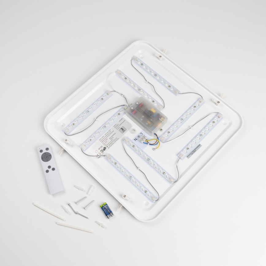 Plafonnier LED dimmable 42W/230V 3000-6500K 49x49 cm blanc + télécommande