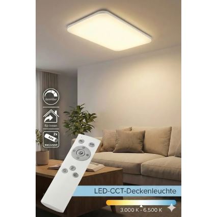 Plafonnier LED dimmable LED/48W/230V 3000-6500K blanc + télécommande