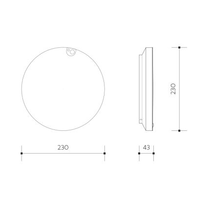 Plafonnier LED dimmable OLDA avec détecteur de mouvement et capteur crépusculaire LED/6/12/18W/230V Ø 23 cm