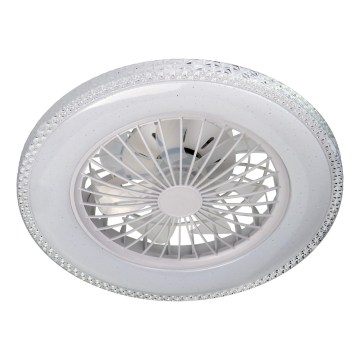 Plafonnier LED dimmable avec ventilateur GHANA LED/24W/230V 3000-6500K blanc/noir + télécommande