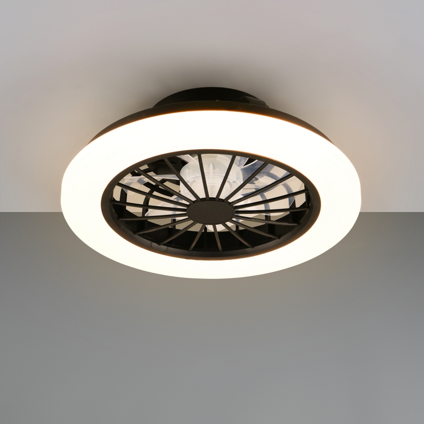 Plafonnier avec ventilateur LED RGBW dimmable GHANA LED/24W/230V 3000-6500K blanc/noir + télécommande