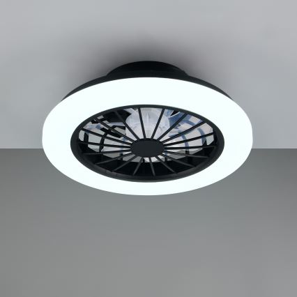 Plafonnier avec ventilateur LED RGBW dimmable GHANA LED/24W/230V 3000-6500K blanc/noir + télécommande