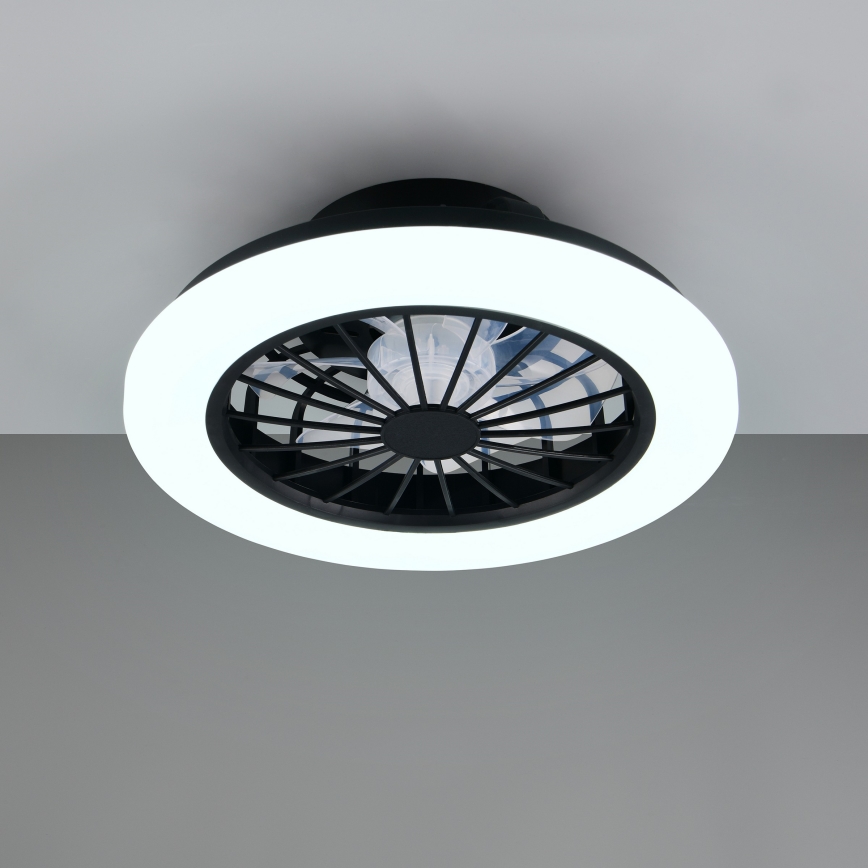 Plafonnier avec ventilateur LED RGBW dimmable GHANA LED/24W/230V 3000-6500K blanc/noir + télécommande