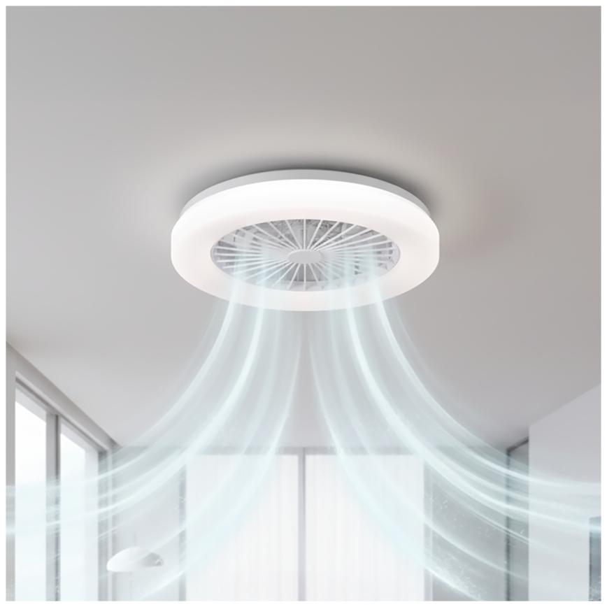 Plafonnier LED dimmable avec ventilateur VENTELUX LED/24W/230V 3000/4000/6500K Ø 45 cm blanc + télécommande