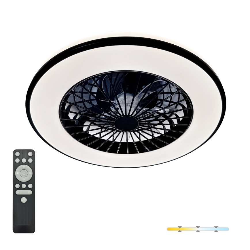 Plafonnier LED dimmable avec ventilateur VENTELUX LED/48W/230V 3000/4000/6500K Ø 48,5 cm noir + télécommande