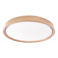 Plafonnier LED dimmable ILVI, 30 W, 230 V, 2700–6500 K, Ø 40 cm, finition bois, avec télécommande