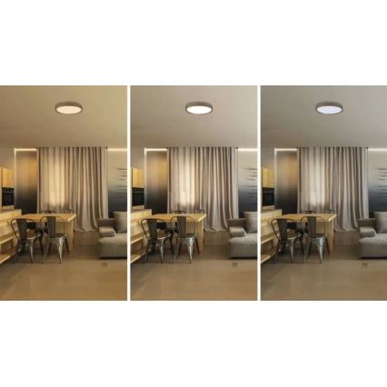 Plafonnier LED dimmable ILVI, 30 W, 230 V, 2700–6500 K, Ø 40 cm, finition bois, avec télécommande