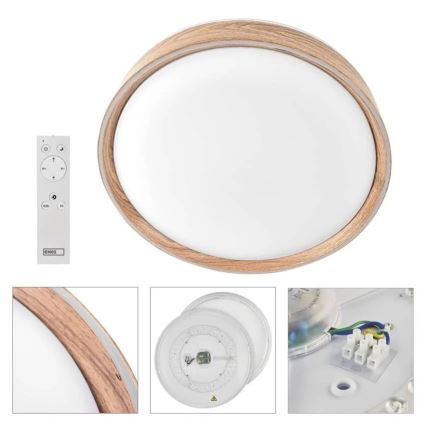 Plafonnier LED dimmable ILVI LED/30W/230V 2700-6500K Ø 40 cm beige + télécommande