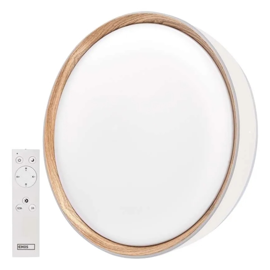 Plafonnier LED dimmable ILVI 30W 230V 2700-6500K Ø 40 cm blanc/beige + télécommande