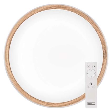 Plafonnier LED dimmable ILVI 30W 230V 2700-6500K Ø 40 cm blanc/beige + télécommande