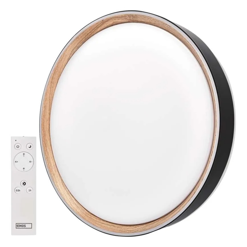 Plafonnier LED dimmable ILVI LED/30W/230V 2700-6500K Ø 40 cm noir/beige + télécommande
