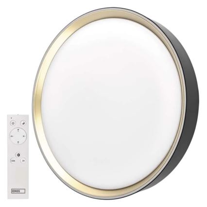 Plafonnier LED dimmable ILVI LED/30W/230V 2700-6500K Ø 40 cm noir/laiton + télécommande