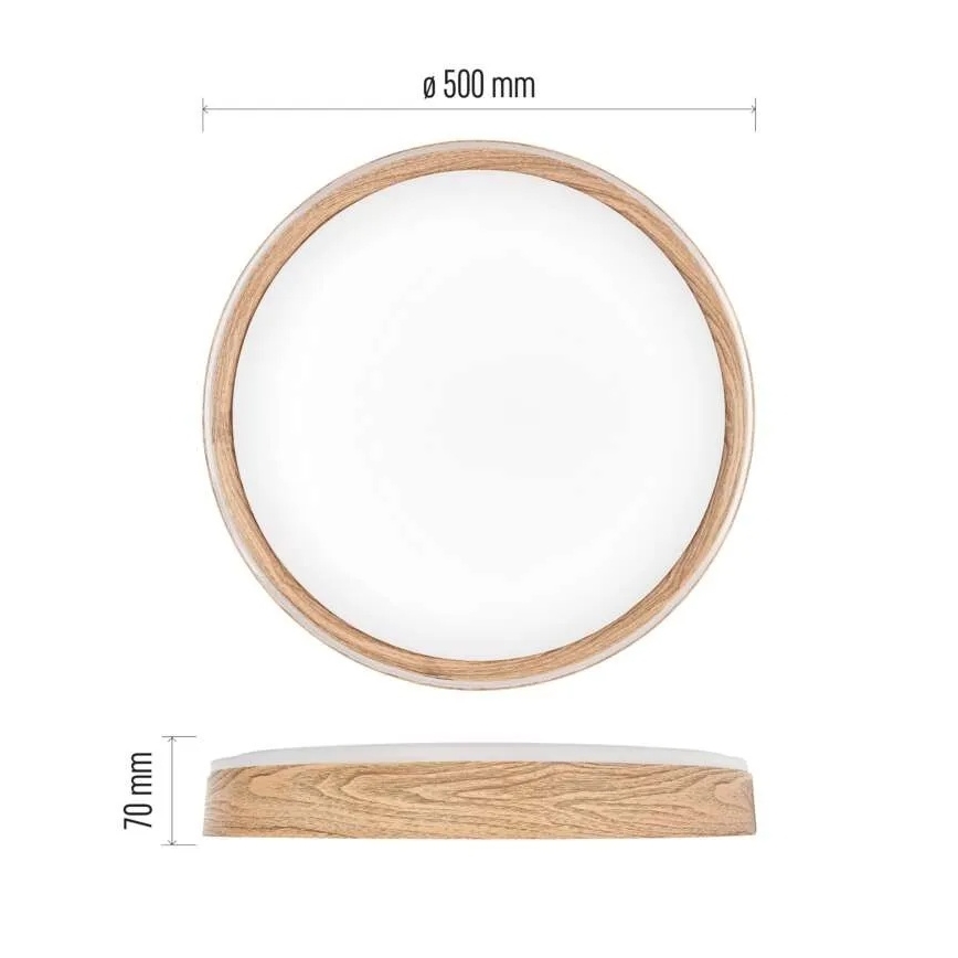 Plafonnier LED dimmable ILVI LED/45W/230V 2700-6500K Ø 50 cm beige + télécommande