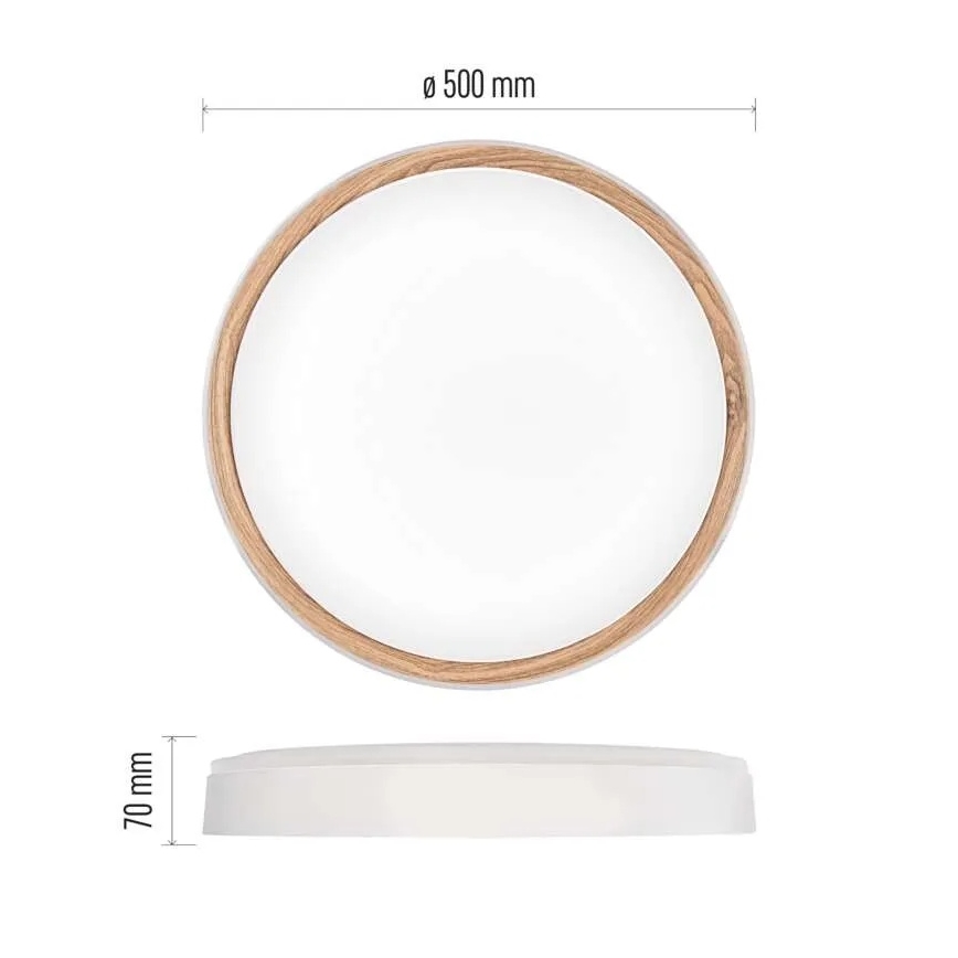 Plafonnier LED dimmable ILVI LED/45W/230V 2700–6500K Ø 50 cm blanc/beige + télécommande