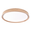Plafonnier LED dimmable ILVI LED/45W/230V 2700-6500K Ø 50 cm, finition effet bois + télécommande