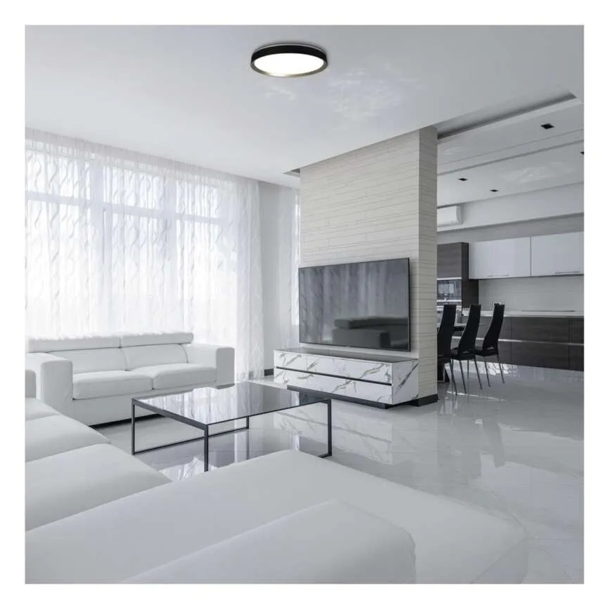 Plafonnier LED dimmable ILVI LED/45W/230V 2700–6500K Ø 50 cm noir/laiton + télécommande