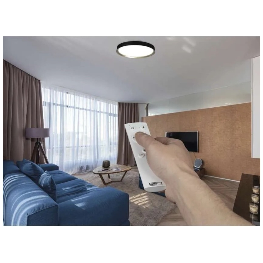 Plafonnier LED dimmable ILVI LED/45W/230V 2700–6500K Ø 50 cm noir/laiton + télécommande
