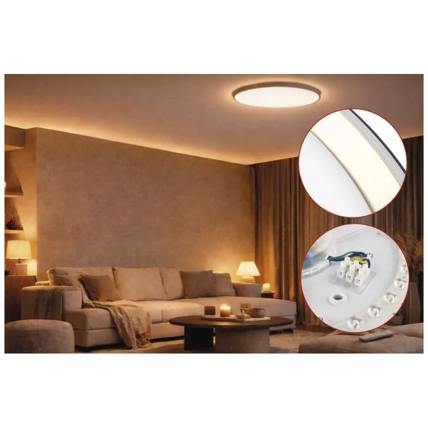 Plafonnier LED dimmable ILVI LED/45W/230V 2700–6500K Ø 50 cm noir/laiton + télécommande