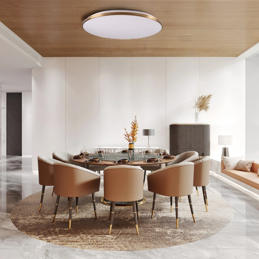 Plafonnier LED dimmable KERN LED/100W/230V 3000/4000/6000K Ø 100 cm doré + télécommande