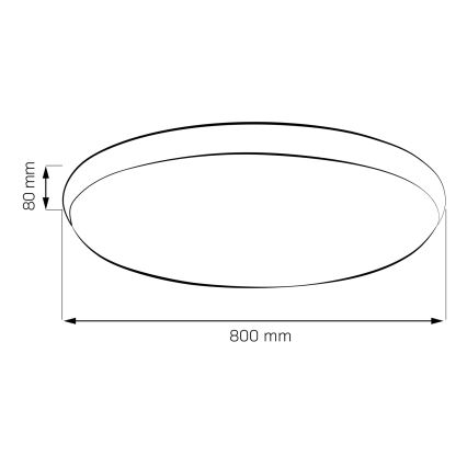 Luminaire de plafond dimmable KERN LED/80W/230V 3000/4000/6000K Ø 80 cm doré + télécommande