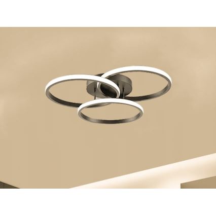 Plafonnier LED dimmable 70W/230V 3000-6500K noir + télécommande