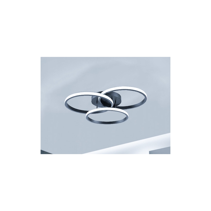 Plafonnier LED dimmable 70W/230V 3000-6500K noir + télécommande