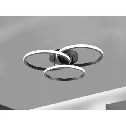 Plafonnier LED dimmable 70W/230V 3000-6500K noir + télécommande