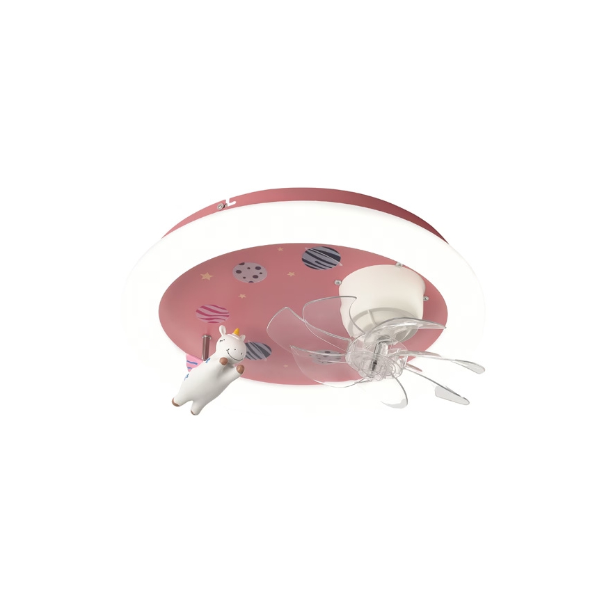 Plafonnier LED dimmable pour enfants avec ventilateur LED/48W/230V 3000/4000/6000K rose + télécommande