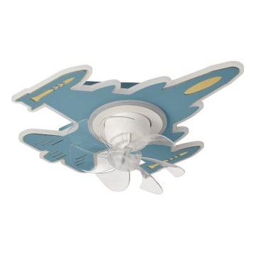 Plafonnier LED dimmable pour enfants avec ventilateur LED/63W/230V 3000/4000/6000K 68x57 cm bleu + télécommande