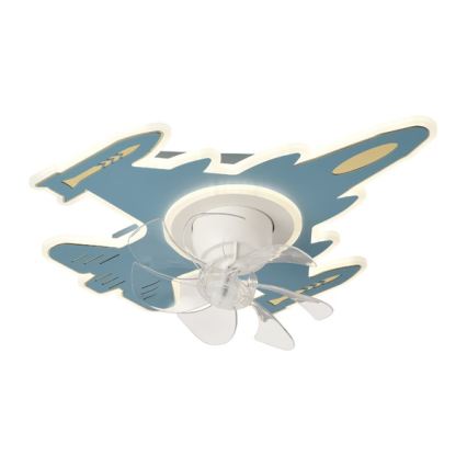 Plafonnier LED dimmable pour enfants avec ventilateur LED/63W/230V 3000/4000/6000K bleu + télécommande