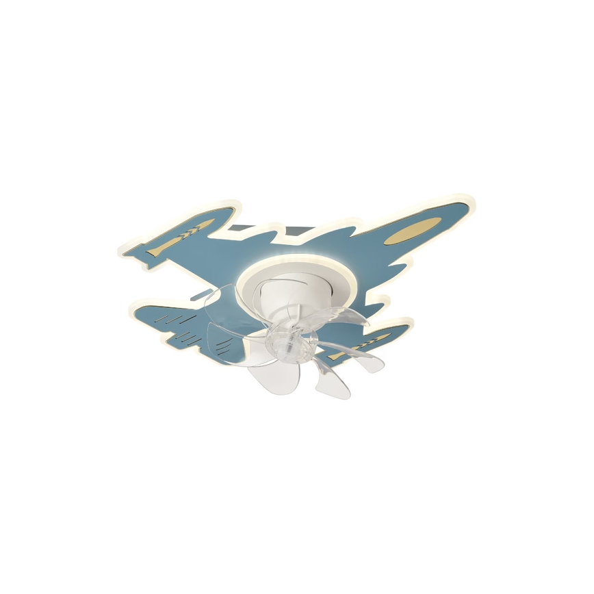 Plafonnier LED dimmable pour enfants avec ventilateur LED/63W/230V 3000/4000/6000K bleu + télécommande